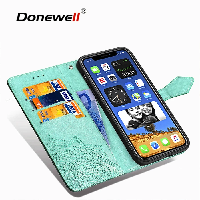 Настраиваемый прочный кожаный чехол с откидной крышкой с тиснением