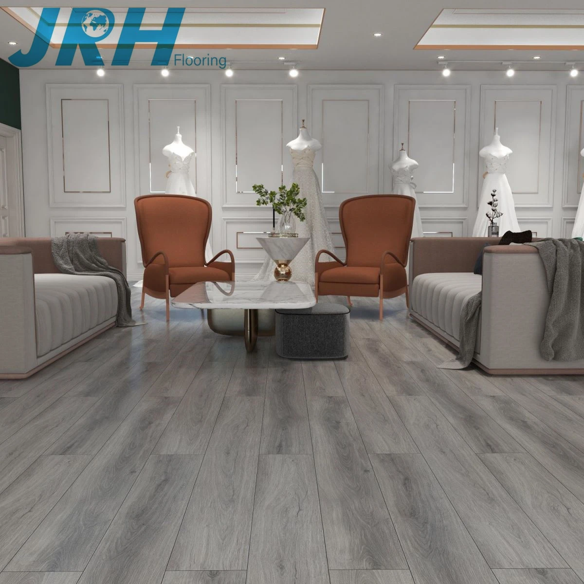 12mm ac4 wood gray color hdf mdf laminate flooring