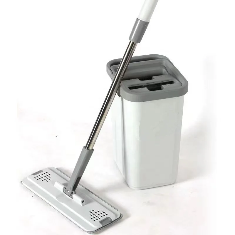 360 High Quality Strong Pole Hand Free Squeeze Flat Cleaning Mop And Bucket Set