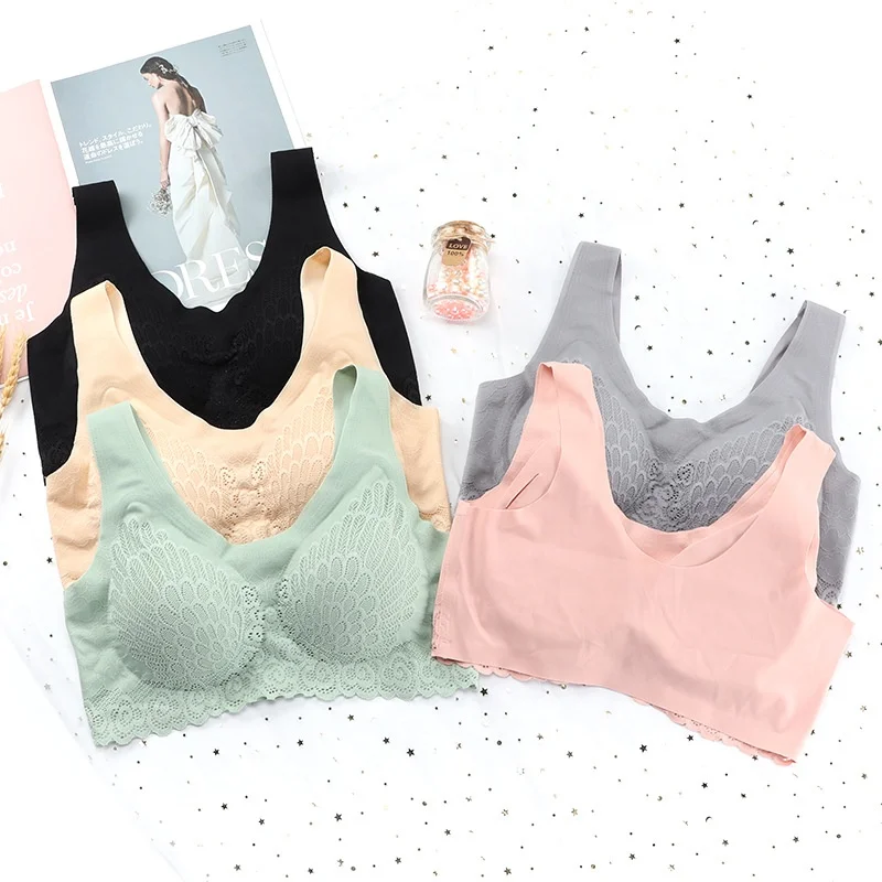 New Ladies Seamless High Quality Latex Bra Sexy Fitness Lace underwear Breathable Lingerie Plus Size