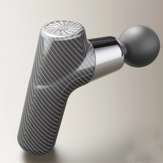 Factory Portable Cordless Lithium Battery High Torque Motor Deep Muscle Massage Gun  fiber black mini massage gun