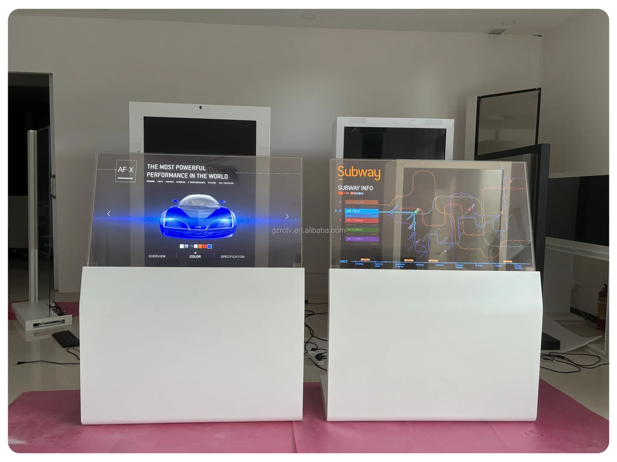 Фабрика OEM Крытый 55 дюймов цифровой Signage сенсорный экран ooled прозрачный для рекламы