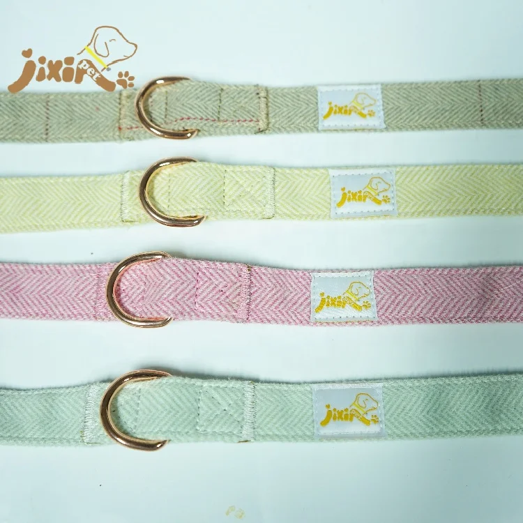Different Color Tweed Pet Dog Collar and Leash