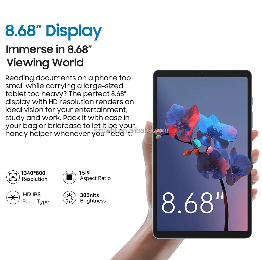 8.68 inch tablet t616 Octa 6GB 128GB memory android tablet Incell high brightness screen tablet sim card for business gaming