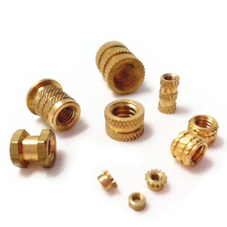 M1.4 M2 M2.5 M3 M4 M5 M6  Brass Insert Nut Knurled Copper Round Head Heat Staking Nut For Plastic Brass Knurled Nut Insert