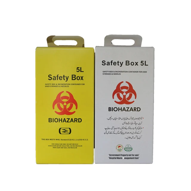 Professional disposable cardboard medical safety box for plastic syringe