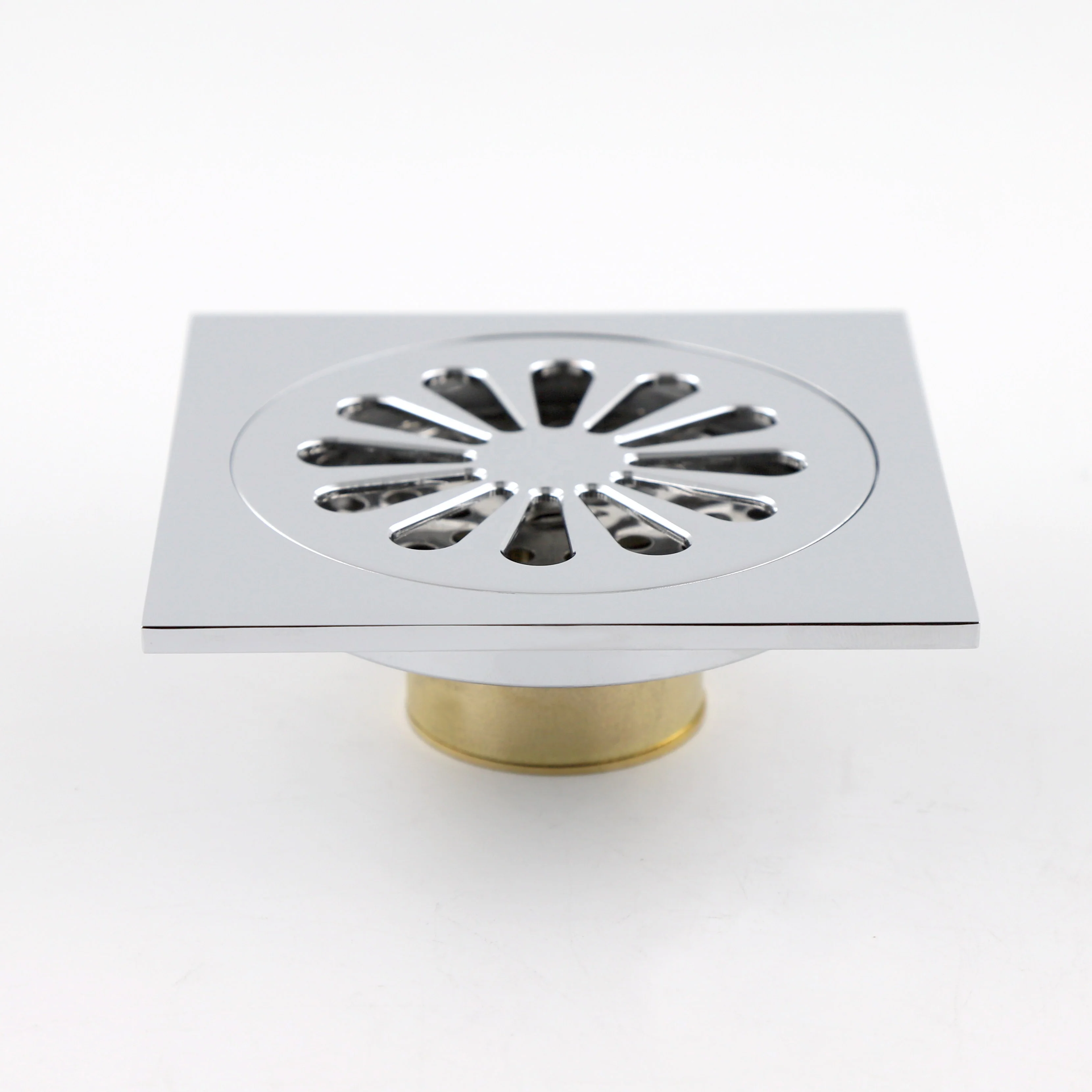 HIGH QUALITY FACTORY OEM Chrome plate square shower floor waste drain bathroom BRASS floor drain