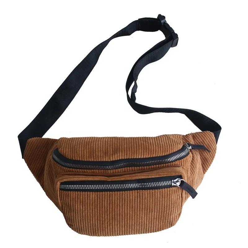 
Fashion Corduroy Women Waist Bag Travel Sport Fanny Pack 