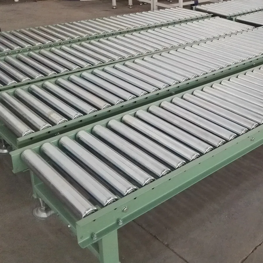 Portable steel roller conveyor table