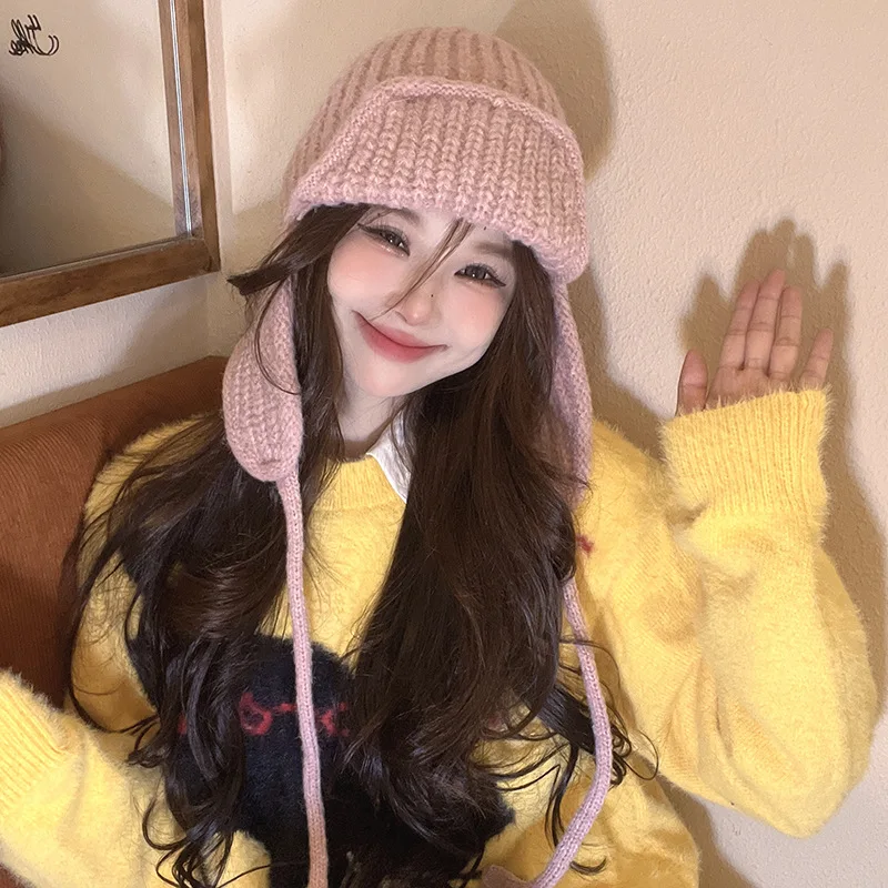 Fashion sold thick warm womens winter hats 2024 leifeng hat custom lady girls beanie earflap hat for wholesale