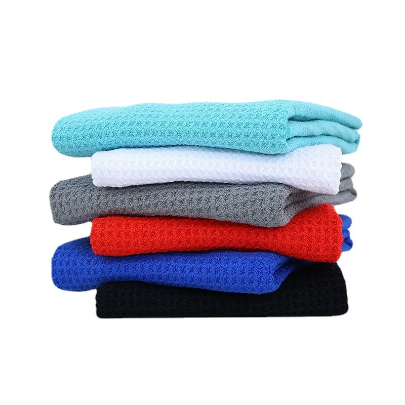 Custom Embroidery  Logo Cotton Golf Towels Printed microfiber waffle pattern golf club cleaning towel custom logo With Hook