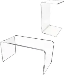 Clear Bedroom  Multipurpose Small C-Shape End Table Bed Desk Laptop Table for Living Room Acrylic Side Table