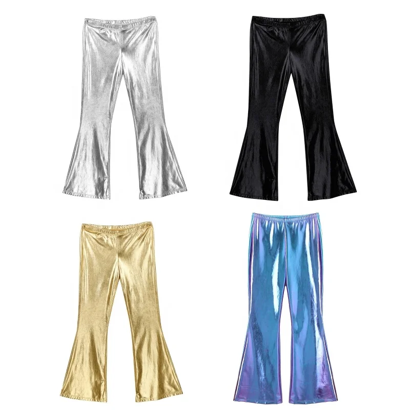 Adult Mens Disco Pants With Bell Bottom Flared Long Pants Dude Costume Trousers Purple Pantsflare