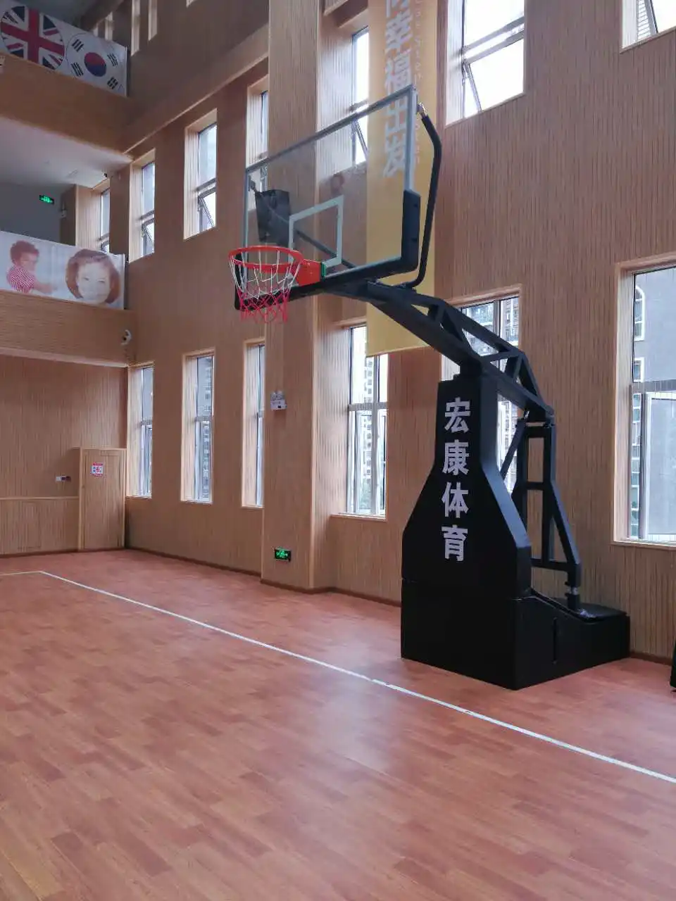 FIBA standard Advanced basketball game stand Manual hydraulic basketball backstop unit basketball hoop stand