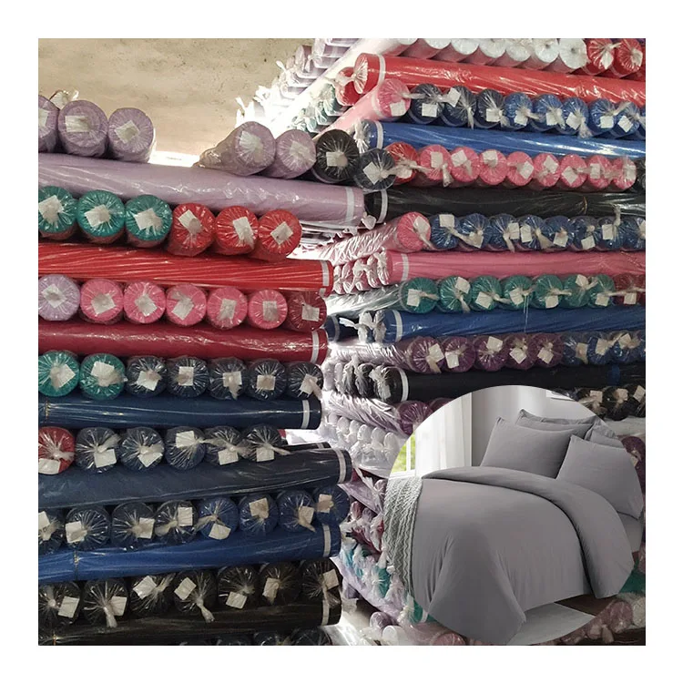 100% Microfiber fabric bedding textile raw material green color polyester dye fabric