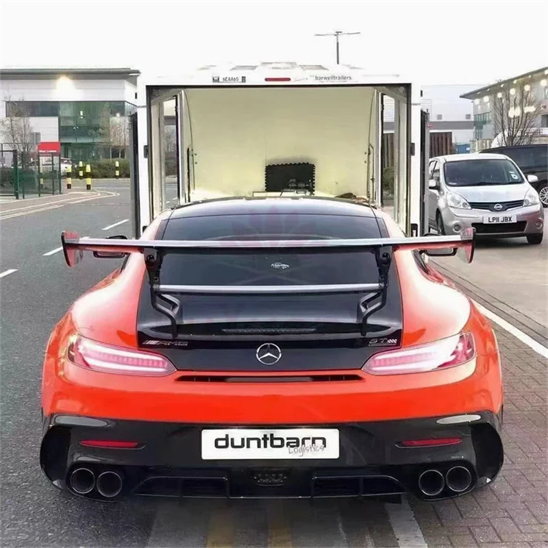 BS стиль карбоновый спойлер заднего бампера для Mercedes Benz Amg GT GTS GTR задний корпус комплект дооснащения