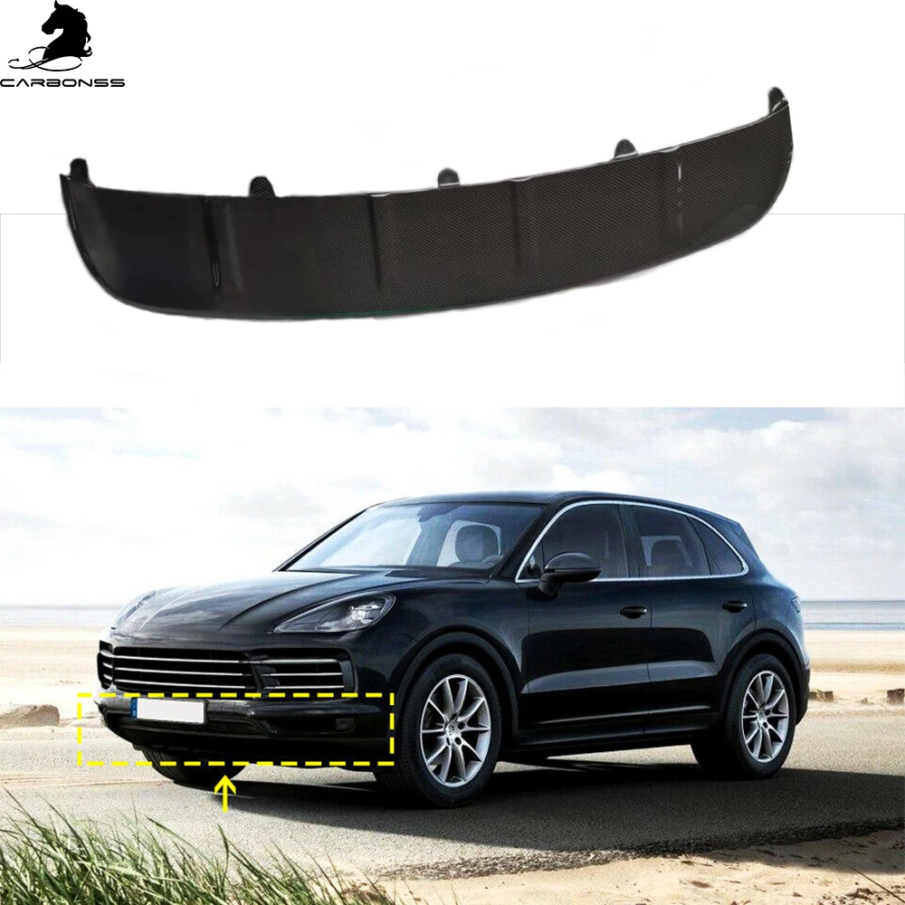 Auto Tuning Carbon Fiber Front Spoiler Bumper Lip For Porsche Macan