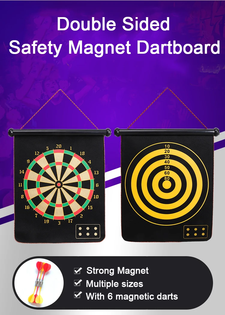 
Cheap Price Customized Designs Wholesale Safety Magnetic DartBoards with 6 Darts for Promotion 
