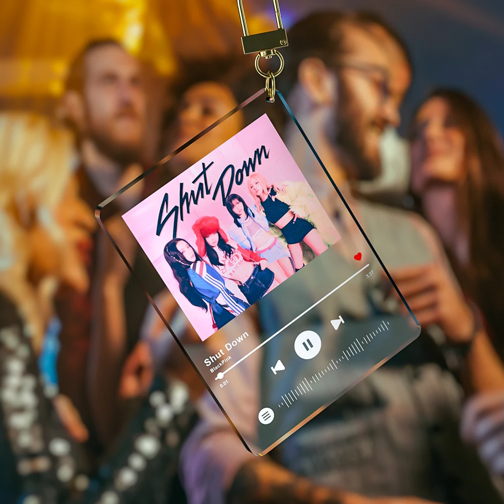 Creative personalized couple gifts custom acrylic photo keychain DIY Music Plaque Keychains