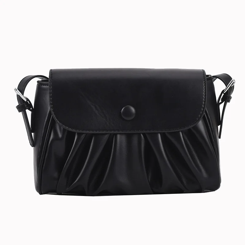 
2021 summer new fashion shoulder bag Korean style fold texture small square bag personality simple candy colored messenger bag 
