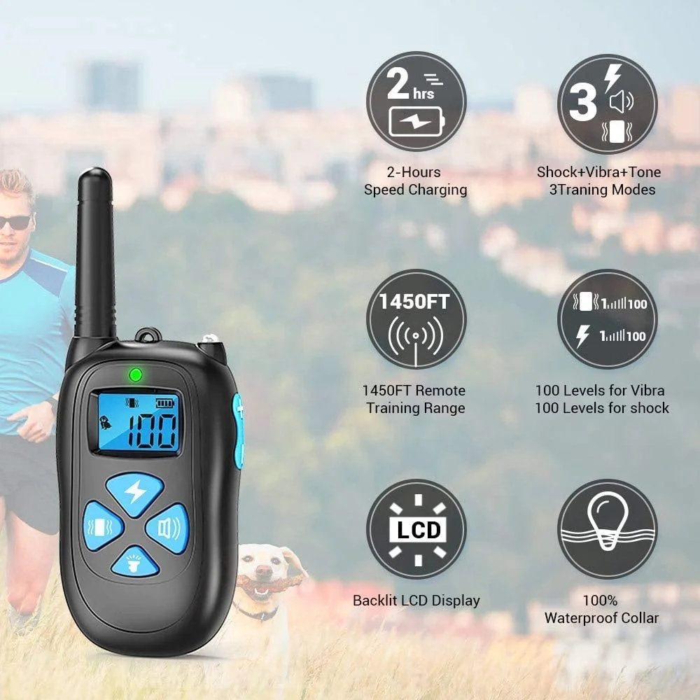 
2020 Amazon hot sale remote dog training collar no bark collar with 1500 ft range 