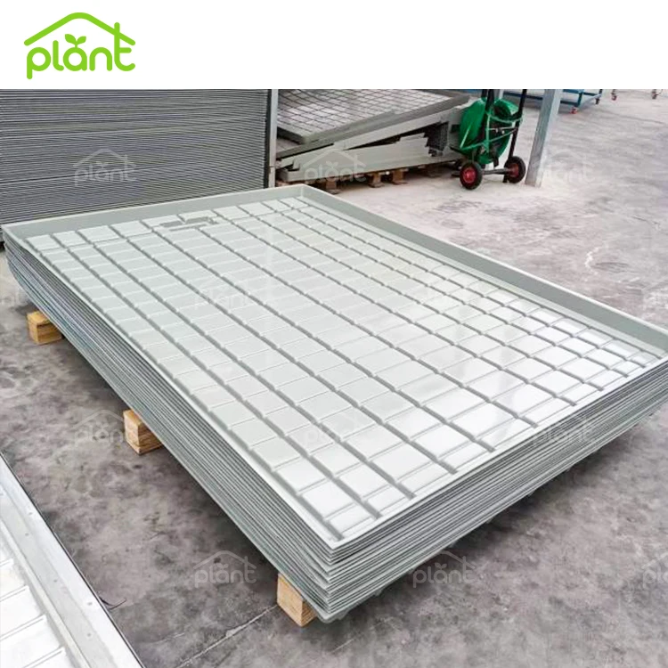 Nursery Planting EBB And Flow Tray Flood Table Tray Rolling Bench Tray in Greenhouse