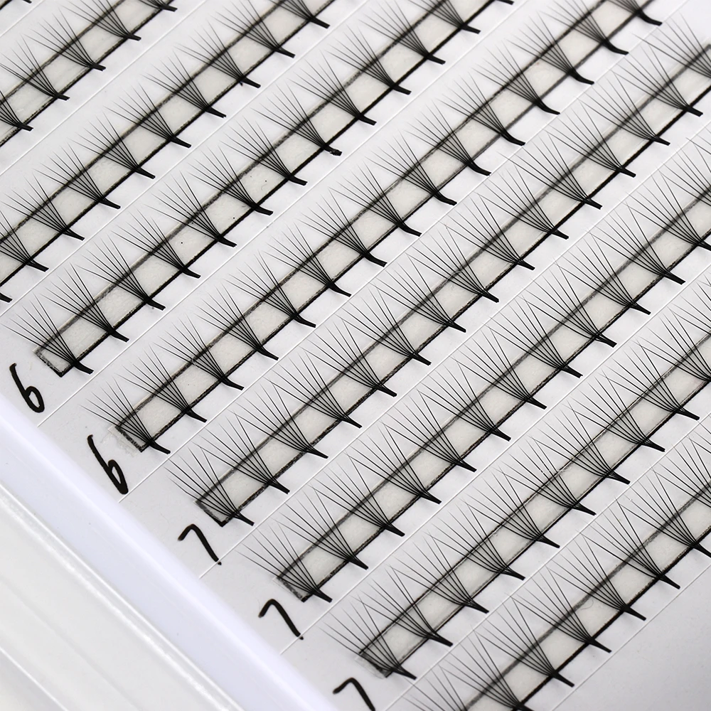 SP EYELASH Narrow Pre Made Fan 3D 7D 10D 0.05 0.07mm mix Pointed Base Premade Fans Wholesale OEM Large Tray Volume Promade fans