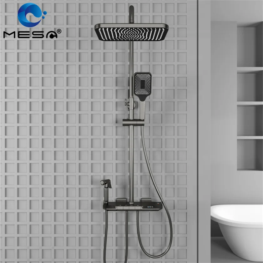MESA digital shower system set thermostatic piano shower set in bathroom for sale