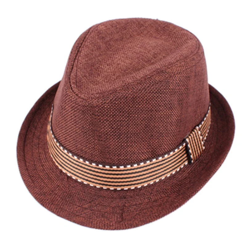 Kids Straw Beach Hats Ladies Summer Fedora Hat Men Jazz Sun Hat Parent-Child