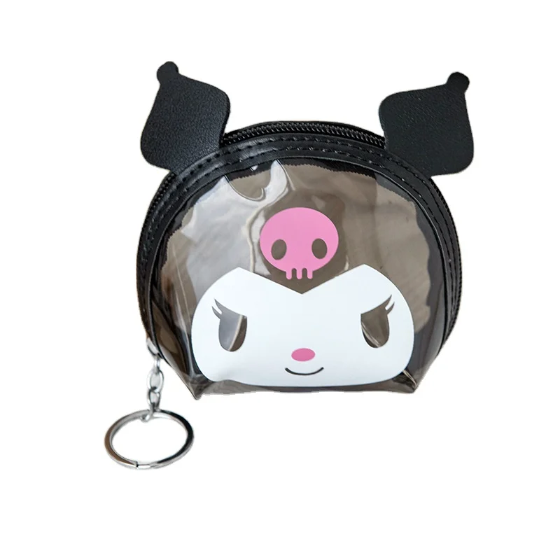 AL Cartoon Mini Cute Student Kids Girl Change Wallet Key Bag Cinnamoroll Melody Kawaii Transparent Coin Purse