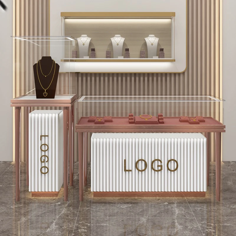 Modern Jewelry Glass Display Showcase Lockable Glass Showcase Display Cabinet