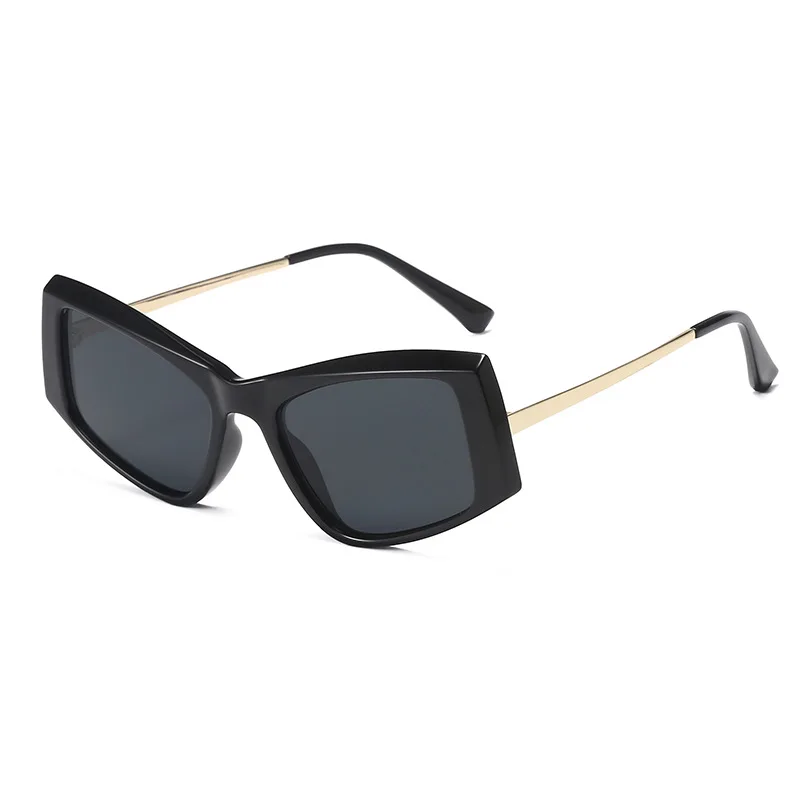 new fashion stereo square cat eye sunglasses big frame concave modeling sunglasses uv400