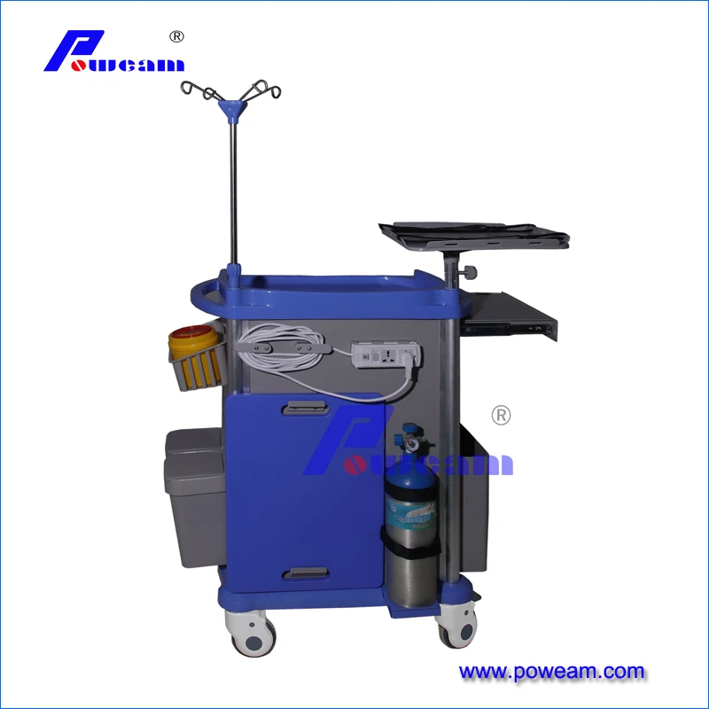 2024 Customized Multifunctional Emergency Hospital Trolley Crash Cart ABS Medical Trolley Chariot Medical Trolley