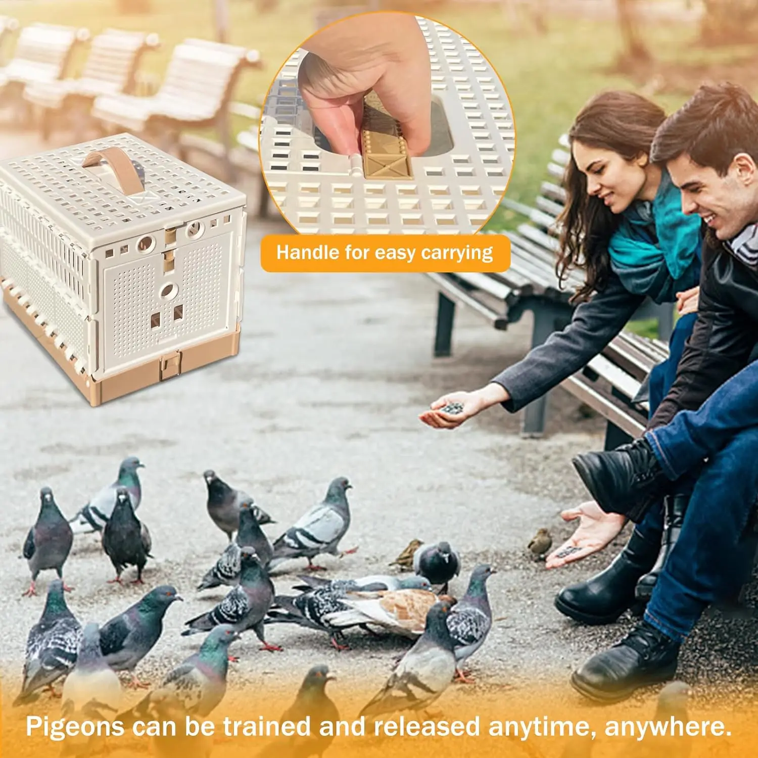 Bird Travel box Folding Pigeon Box Easy to Clean for Training and Release Available for 12-15 Pigeon Birds Small Animals cage