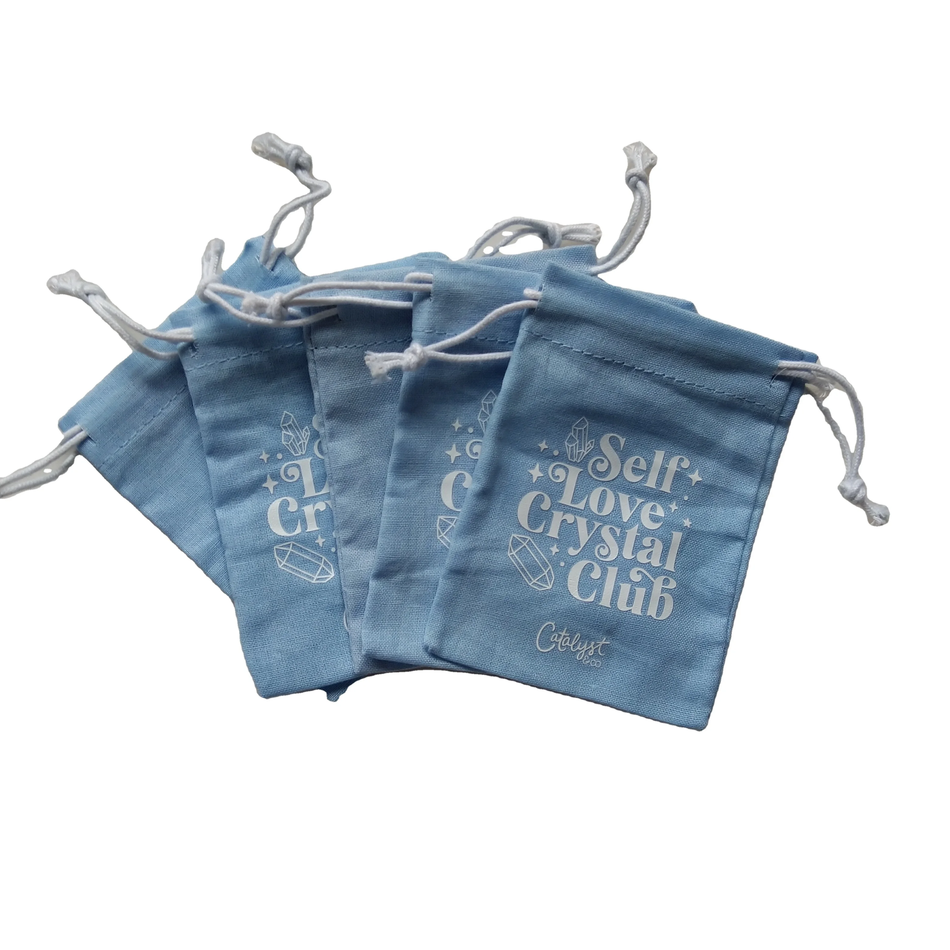 custom logo fashion packing pouch small coins muslin bag drawing rope bag