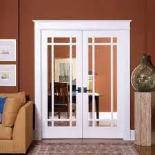 2022 Hot Sale China Factory Price Wooden Interior Glass Double French Door 56X80