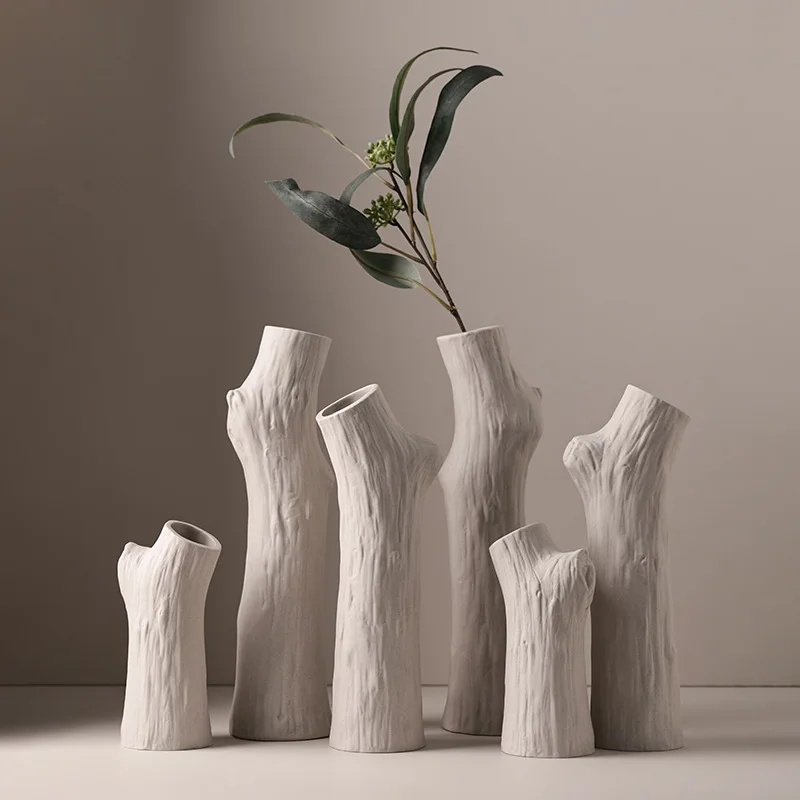 Nordic Style Indoor Decorations New Special-Shaped Kaolin Totem  High Temperature Ceramic Vase Ornaments