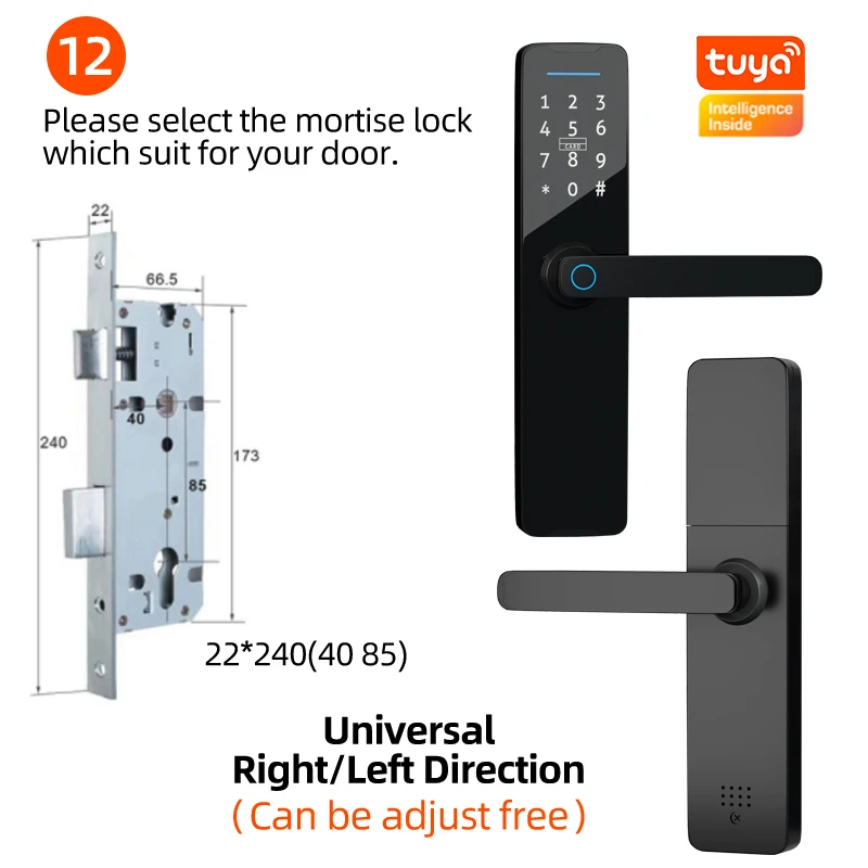 Popular biometric Fingerprint Smart Door Lock  Password Keyless Apartment Room Lock WiFi Tuya APP Digital keyless Door Locks