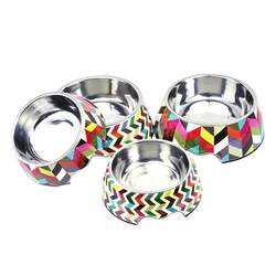 Customized Three Size Stainless Steel Dog Melamine Dog Bowl custom pet bowl