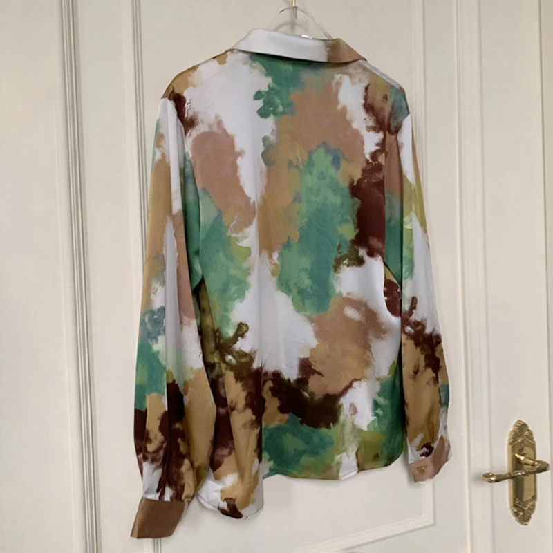 ANSZKTN Lapel Collar Long Sleeve Slim Fit Casual Shirts Top Female 2021 Spring