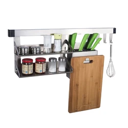 stainless steel 304 kitchen spice knife chopping block wall rack,combinable rack