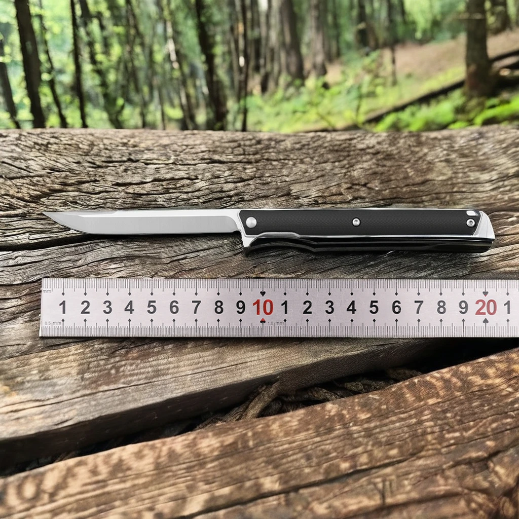 CNC Carbon Fiber Handle D2 Blade Tactical Pocket Knife with Camping OEM Customization Supported