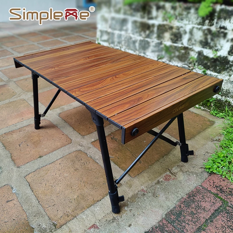 OEM Outdoor Portable Ultralight Aluminium Alloy Backpacking Roll Up BBQ Picnic Folding Camping Table