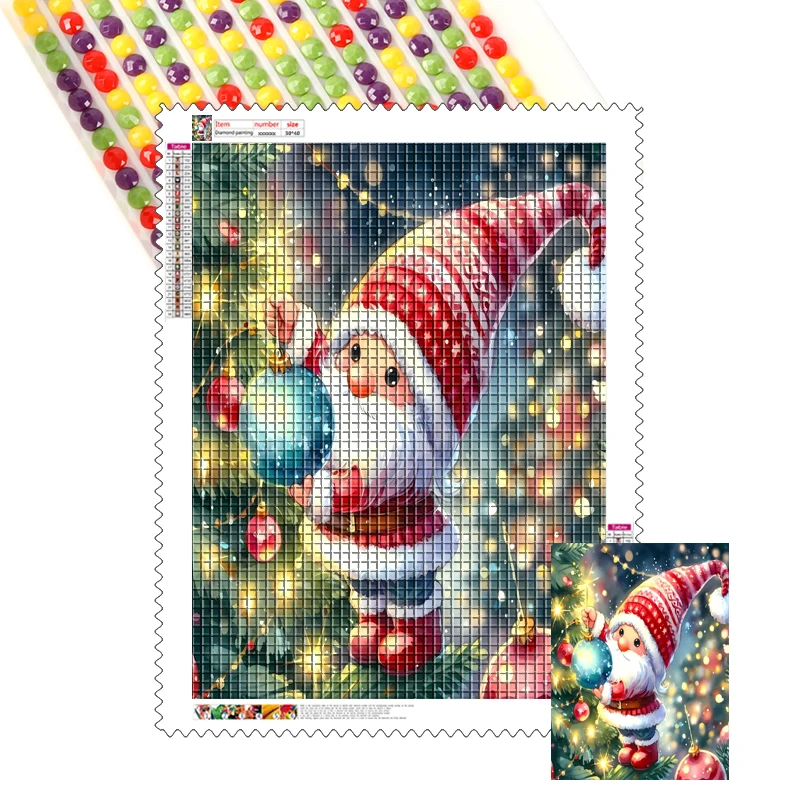Christmas Series 5d Diy Animal Diamond Painting Christmas Dwarf, Gnome Hats Full Drill Custom Diamond Painting Sets