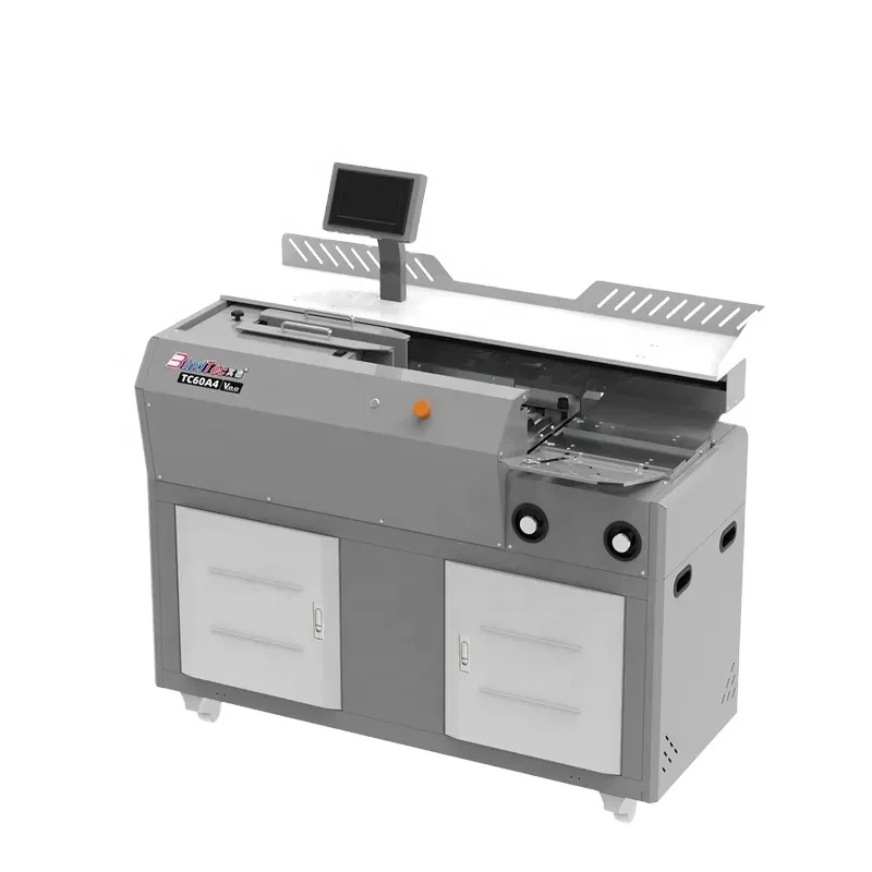 TC60 A4 330mm perfect hot glue book binding machine double glue roll with side glue roll high speed book binder