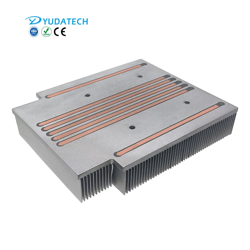 Large inverter heat sink epoxy resin filling heatpipe aluminum skived fin heatsink for IGBT