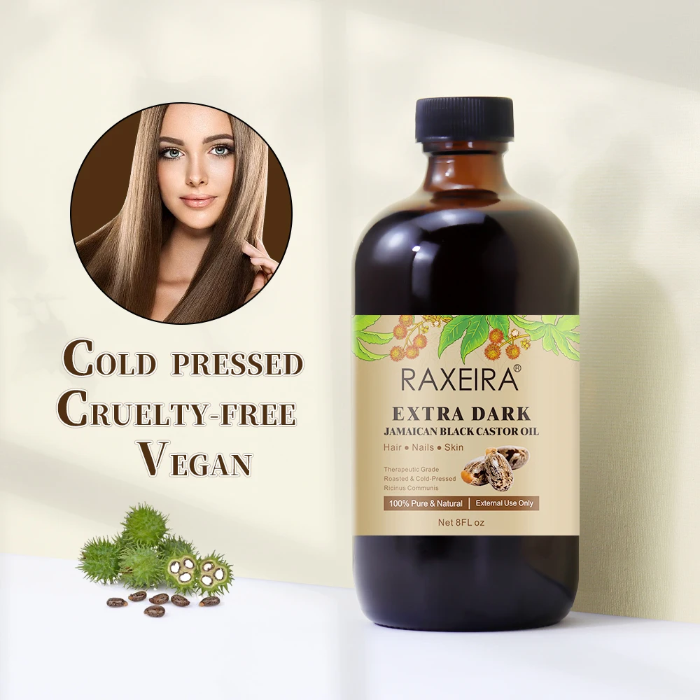 Private Label Hexane Free Cold Pressed Natural Organic Jamaican Black Eyebrow Growth 100% Castor Oil For Hair Growth