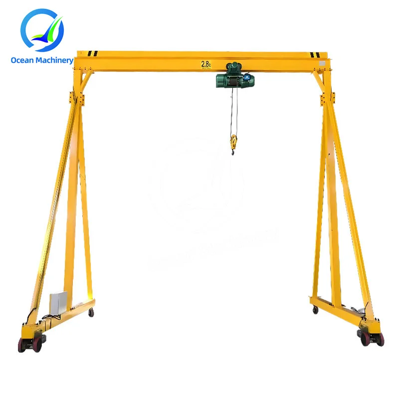 OCEAN Rubber Tyred Gantry Crane 5ton 15 Ton 25 Ton Telescoping Gantry Crane for Marble Granite Block Price