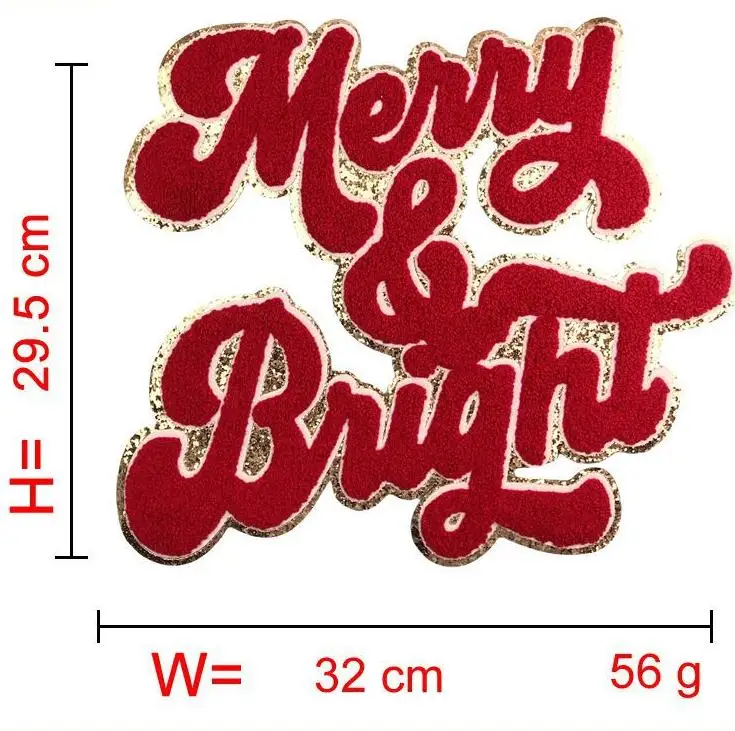Best Quality Santa Baby Christmas Day Embroidery Patch Snowman Chenille Design Patches for Hoodies