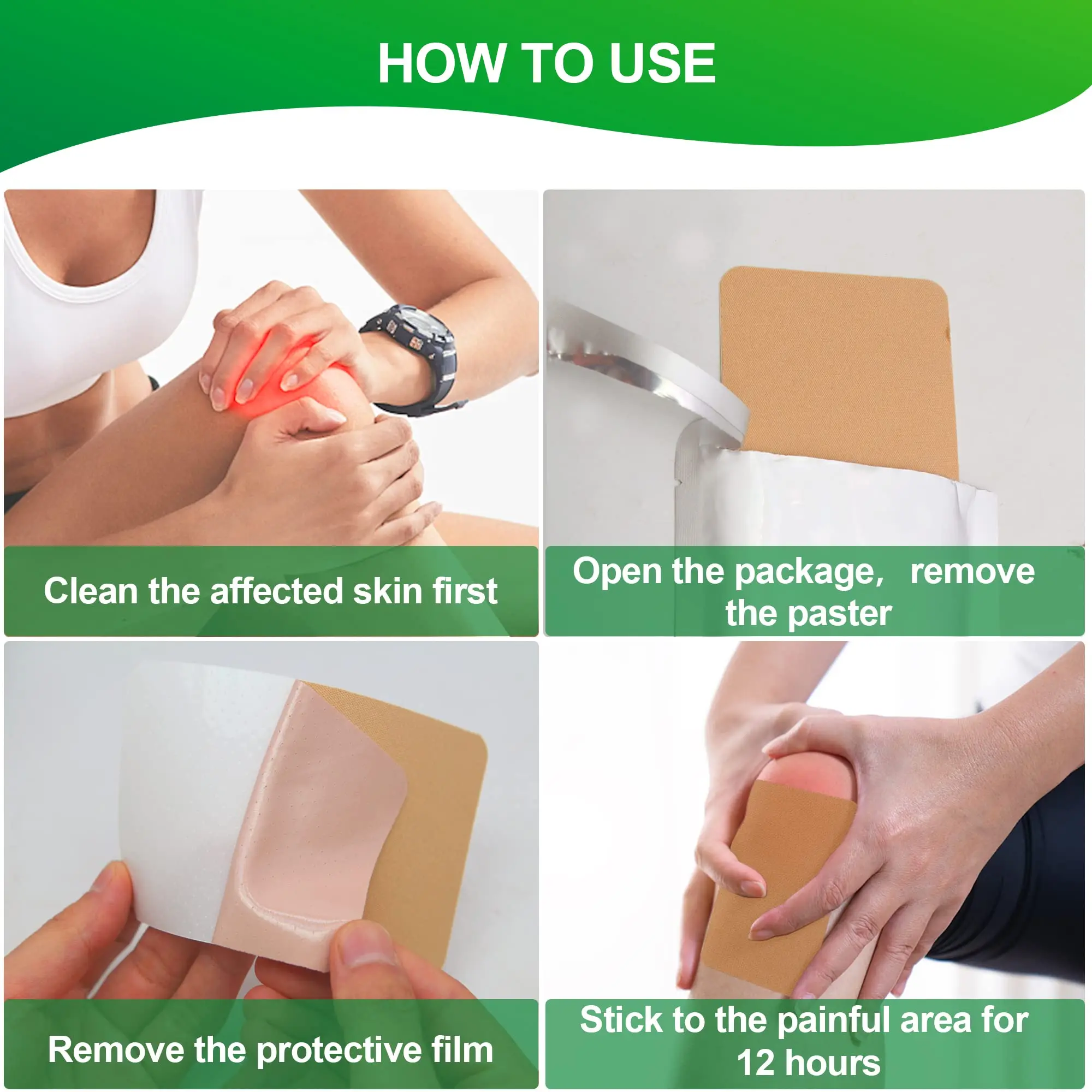 12 hours lasting pain relief patch back knee patch multi area applied elastic easy use remove pain patches